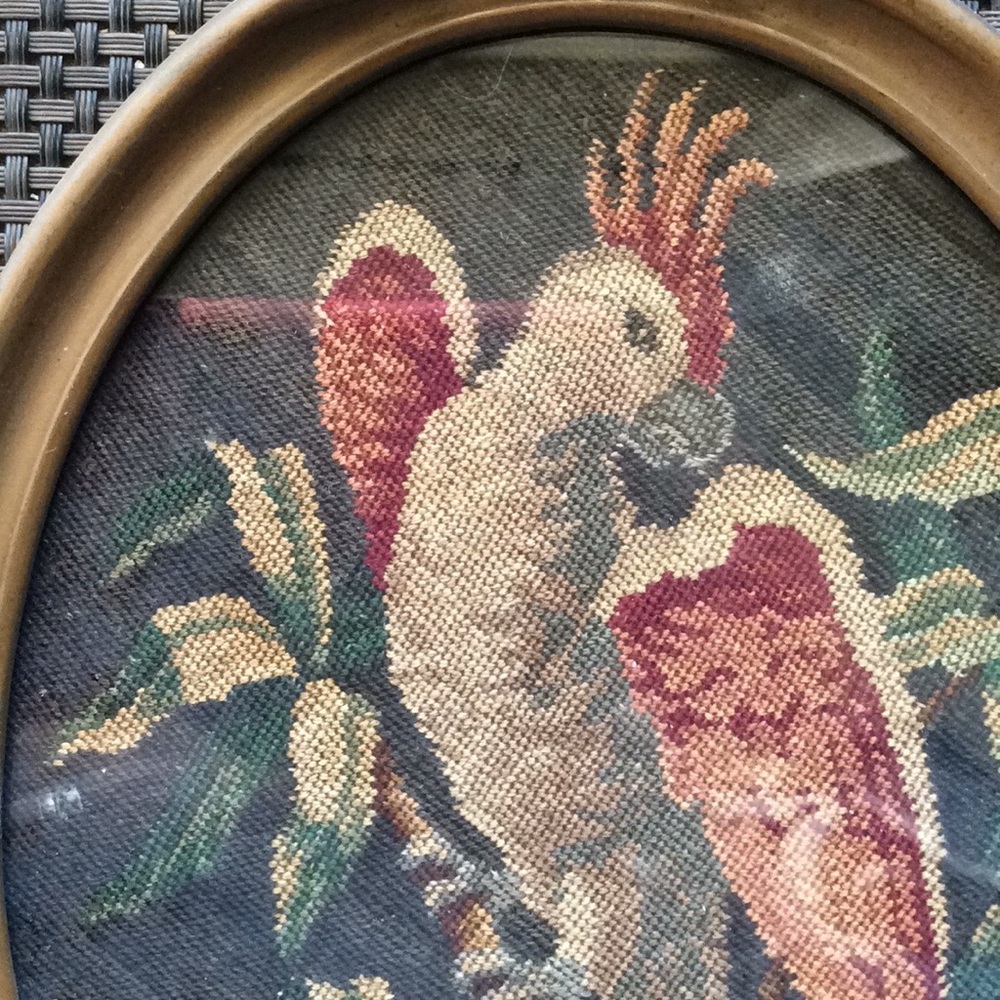 Vintage original embroidered bird
